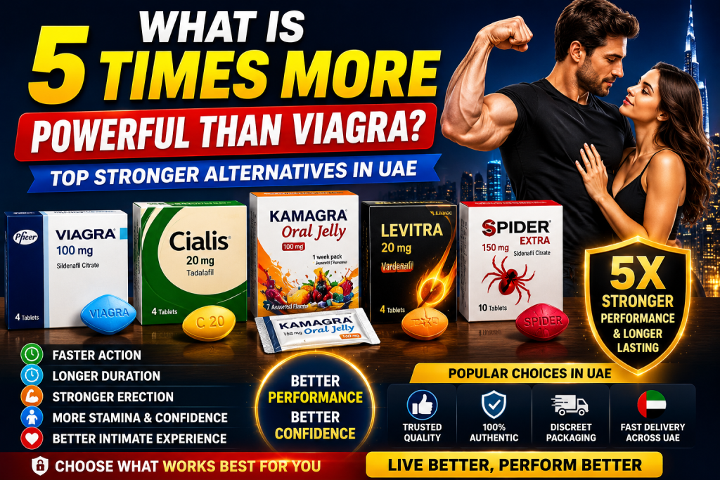 Image ALT Text: Comparison of powerful men performance products stronger than Viagra in UAE